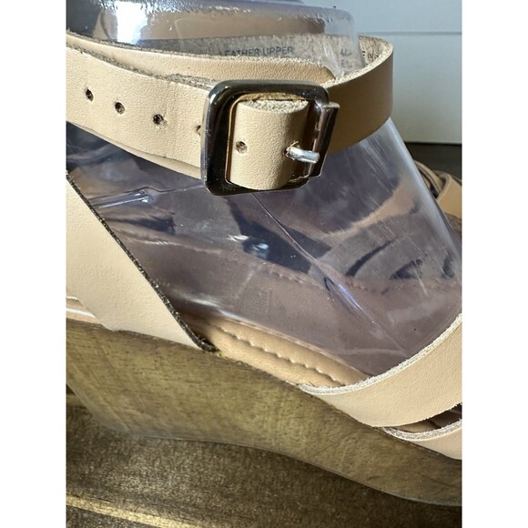 Seychelles Tan‎ High Low Vacchetta Leather Platform Wedge Sandals Women's 8.5 - Picture 8 of 14